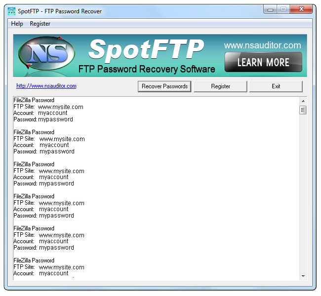 SpotFTP Password Recover Downloader
