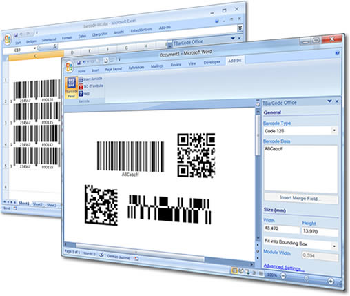 Barcode Word/Excel Add-In TBarCode Office Download