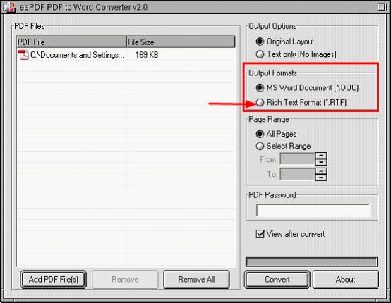 eePDF PDF to text Converter