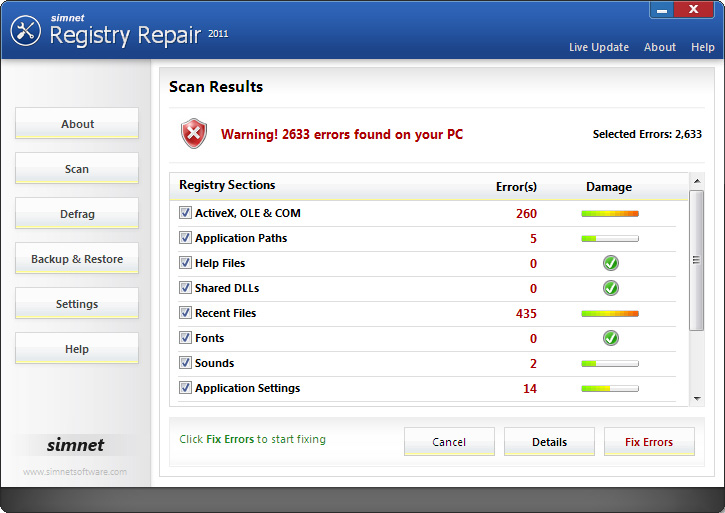 Simnet Registry Repair 2011 Downloader