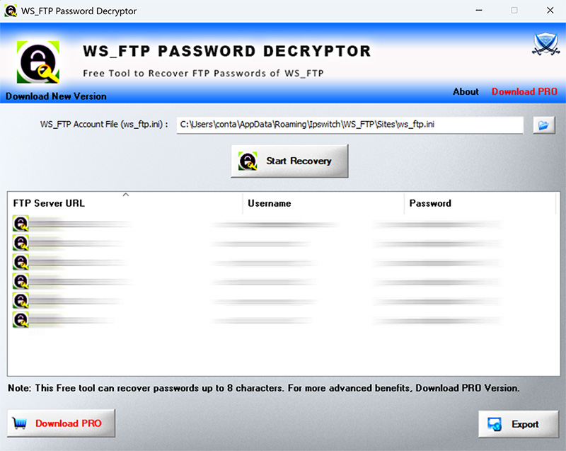 WS_FTP Password Decryptor Downloader