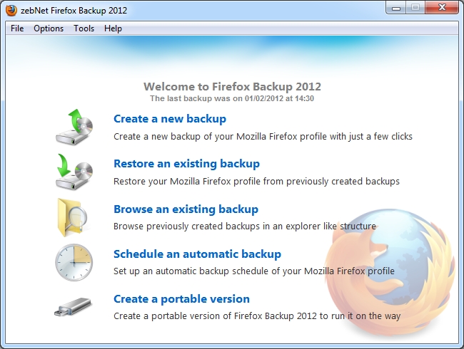 zebNet Firefox Backup 2012