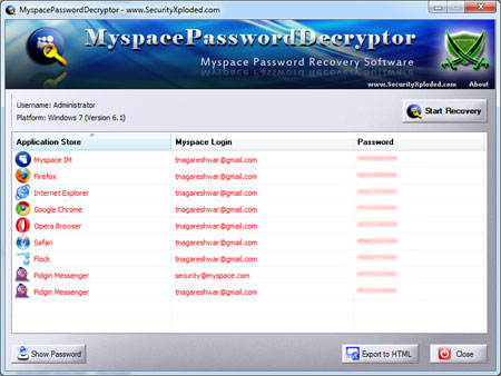 Myspace Password Decryptor Downloader