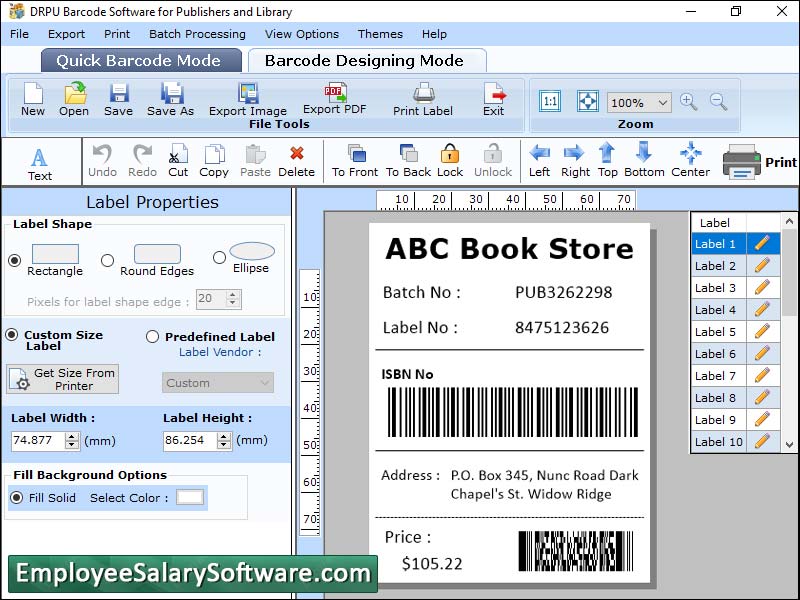 Barcode, generator, library, system, tags, stickers, labels, printing, books, designing, application, software, customized, sequential, random, library, graphic, format, capability, print, multiple, 2D, printing, graphics, format, file