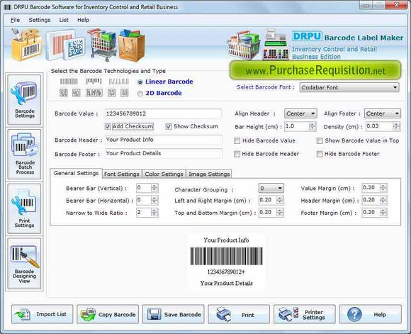 Retail, inventory, barcode, maker, software, design, customized, product, tags, readable, price, discount, coupons, scan able, stickers, freeware, labeling, printing, utility, generate, create, font, image, text, line, 2D, linear, designing, tool