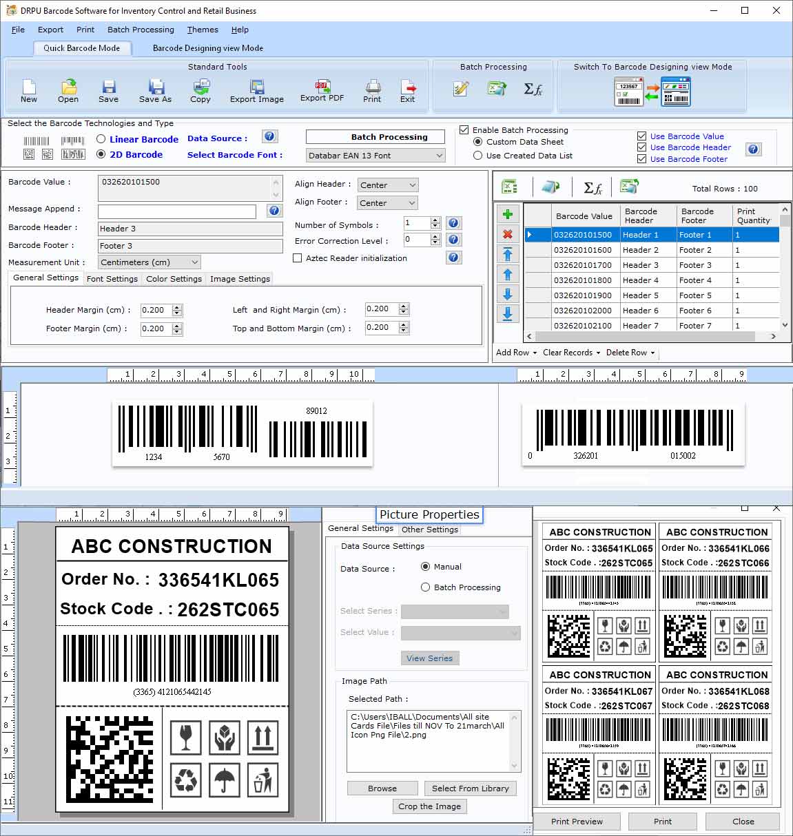 Retail, industry, inventory, control, barcode, labels, designing, software, create, print, multicolor, elegant, looking, price, sticker, asset, tags, holograms, badges, rolls, application, generate, discount, coupons, linear, 2D, fonts, standards
