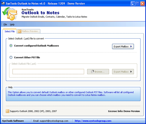 Working Outlook to Lotus Notes