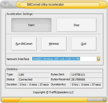 BitComet Ultra Accelerator tool