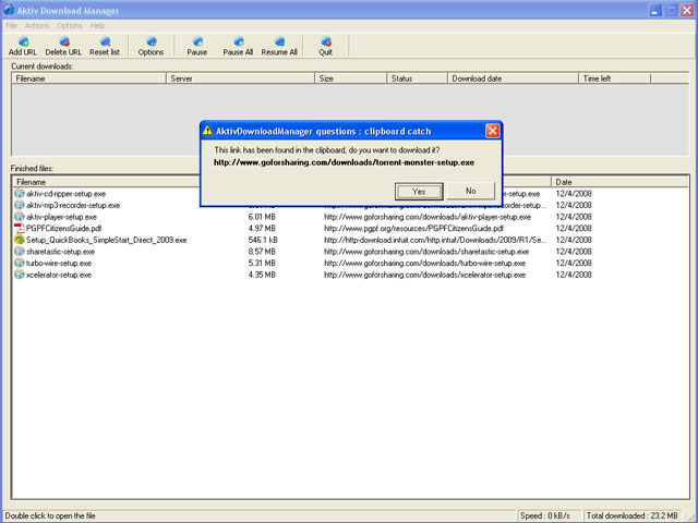 Aktiv Download Manager program