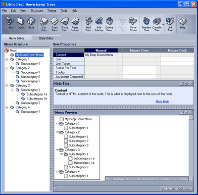 Likno Drop Down Menu Trees