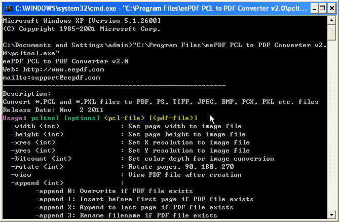 eePDF PCL to BMP Converter Command Line