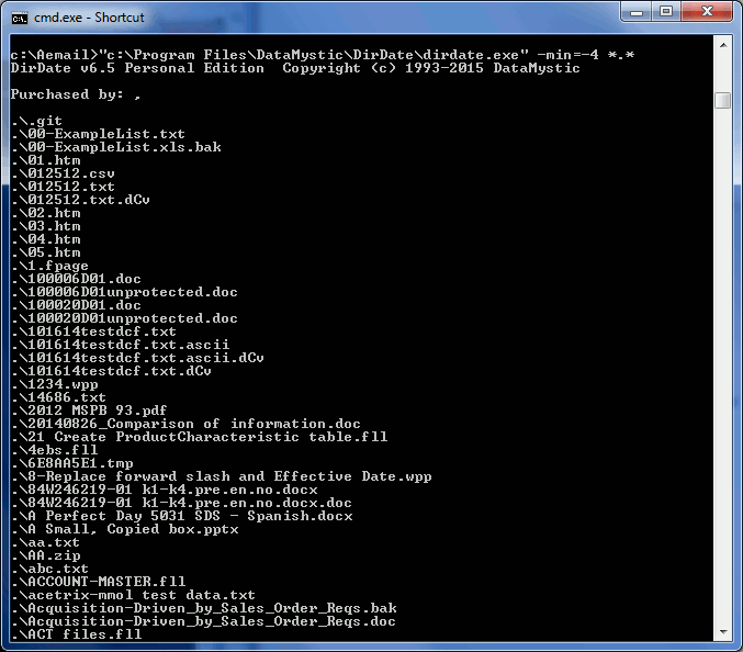 DirDate tool