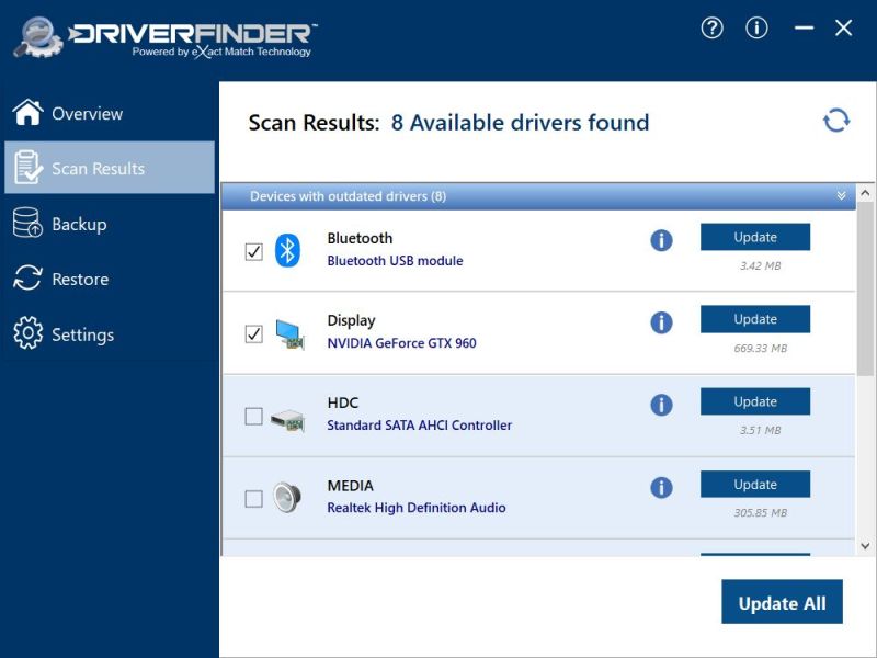 DriverFinder tool