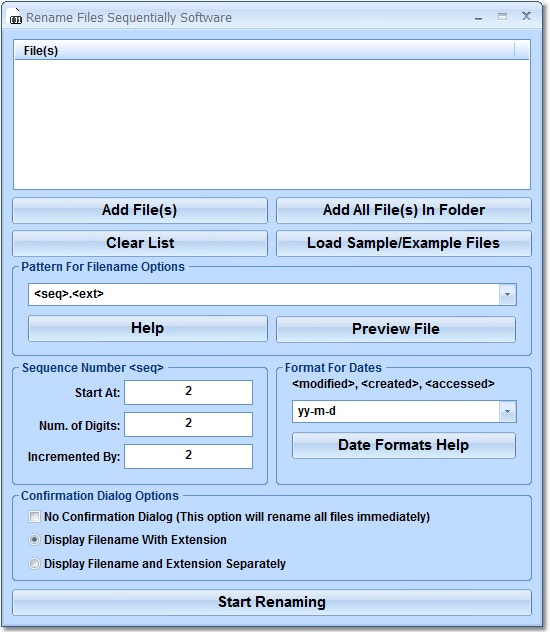 Rename Files Sequentially Software