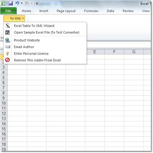 Excel Table To XML Converter Software