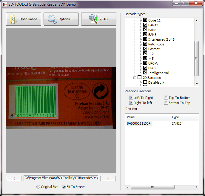 Barcode Reader SDK for Windows