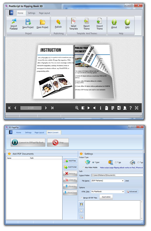 Flipping Book 3D for Postscript