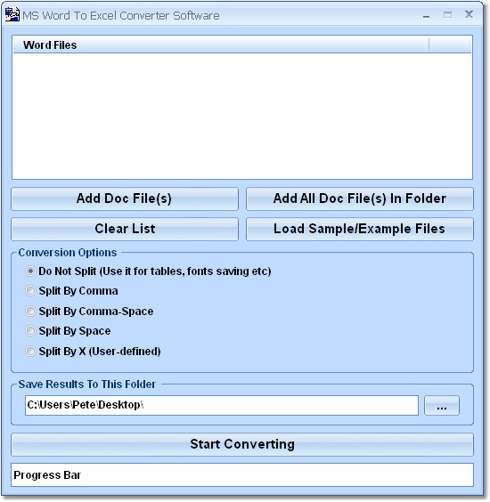 MS Word To Excel Converter Software