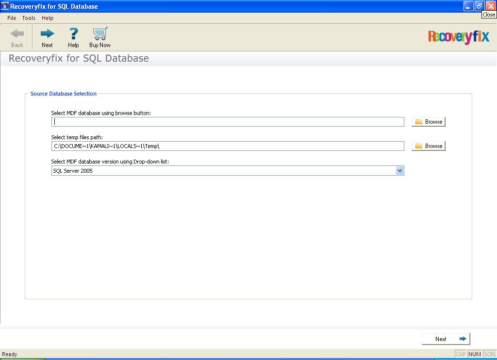 RecoveryFIX for SQL Database Recovery