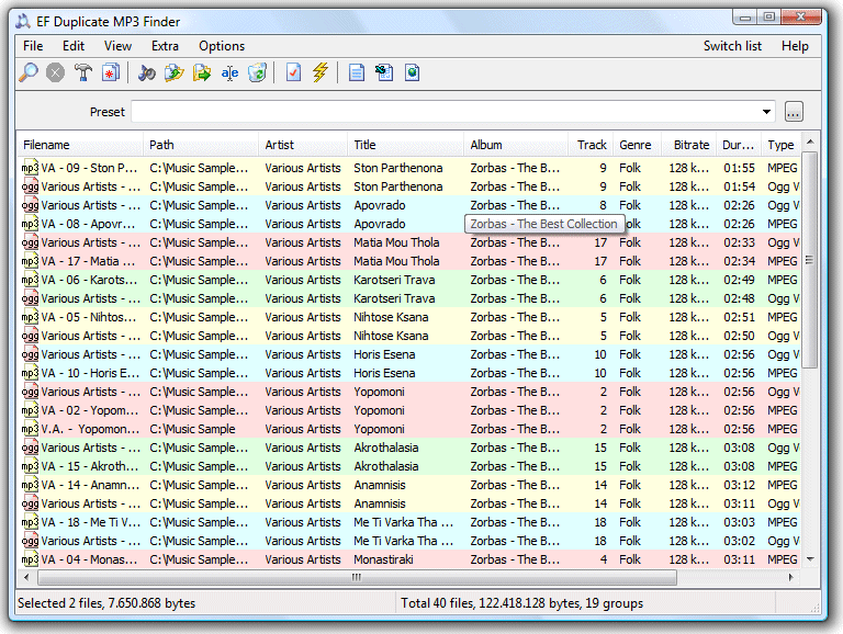 EF Duplicate MP3 Finder Tool