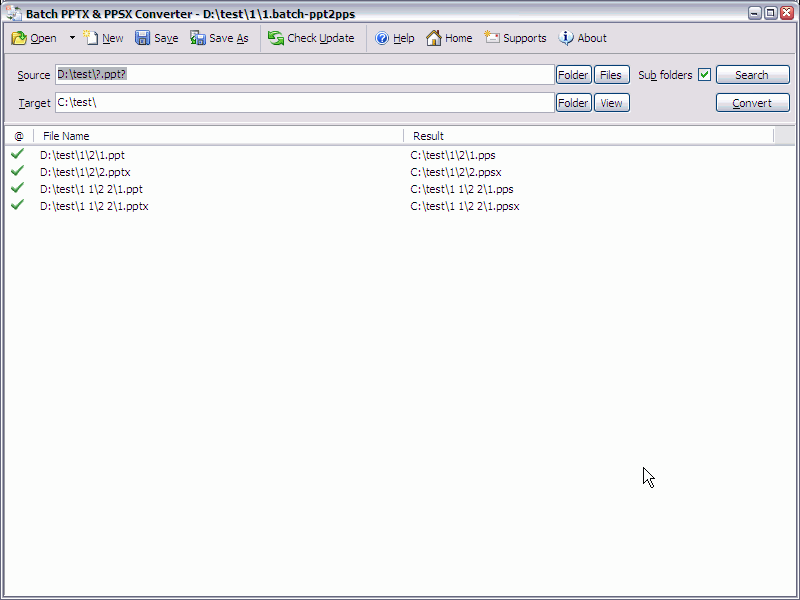 Batch PPTX to PPSX Converter