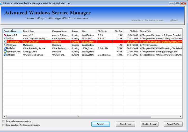 AdvancedWinServiceManager Tool