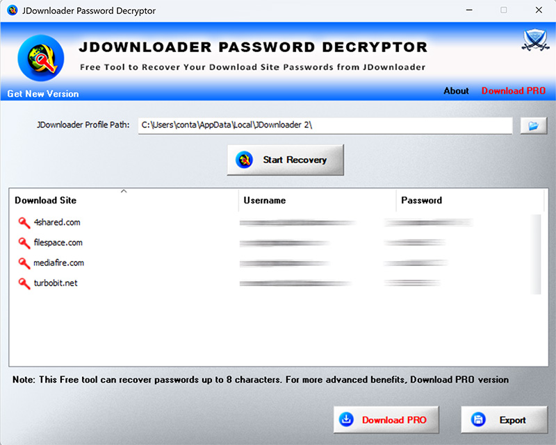JDownloader Password Decryptor Tool