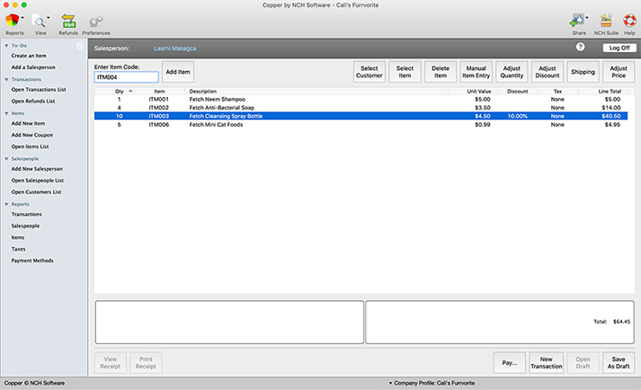 Copper Point of Sale Software for Mac