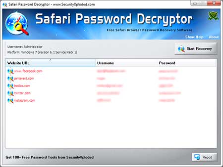 Safari Password Decryptor Tool