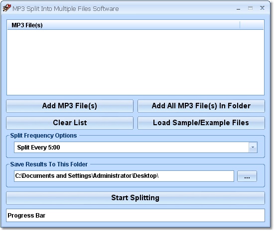 MP3 Split Into Multiple Files Software