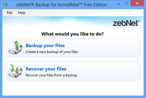 zebNet Backup for IncrediMail Free