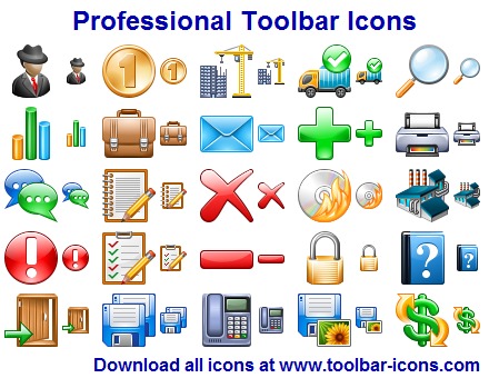 Professional Toolbar Icon Set