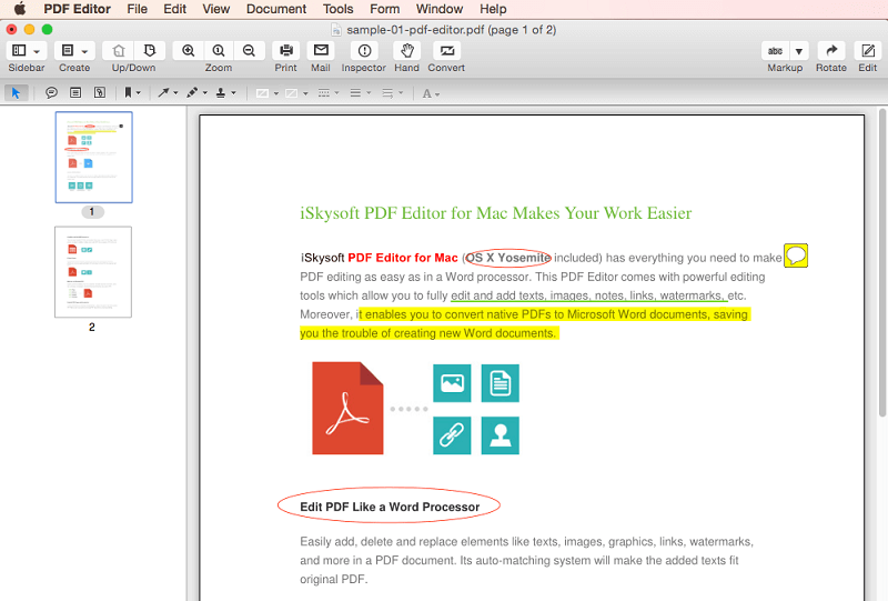 iSkysoft PDF Editor for Mac