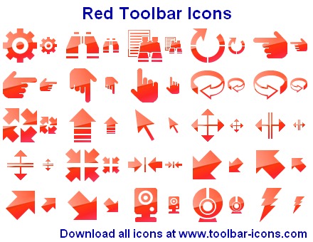 Red Toolbar Icon Set