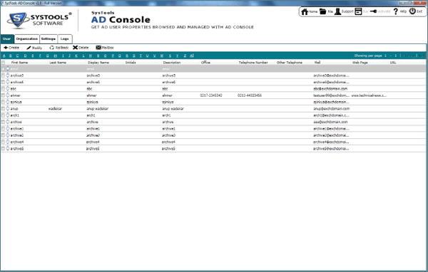 SysTools AD Console