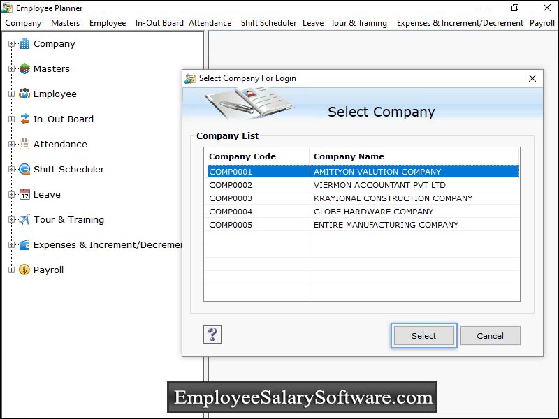 Employee Salary Software, business management utility, Staff work schedule program, maintain salary records, Employee scheduler program, employee work scheduler software, employee planner application