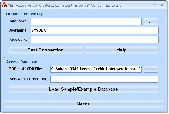 MS Access Firebird Interbase Import, Export & Conv