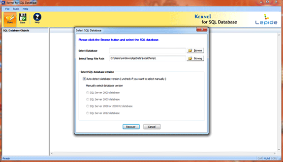 Recovery Files - SQL Database Repair
