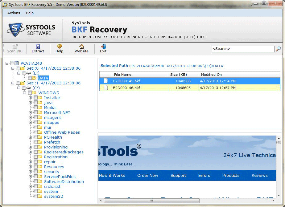 Quick Backup Exec Recover BKF File