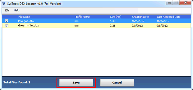 Outlook Express DBX Locator