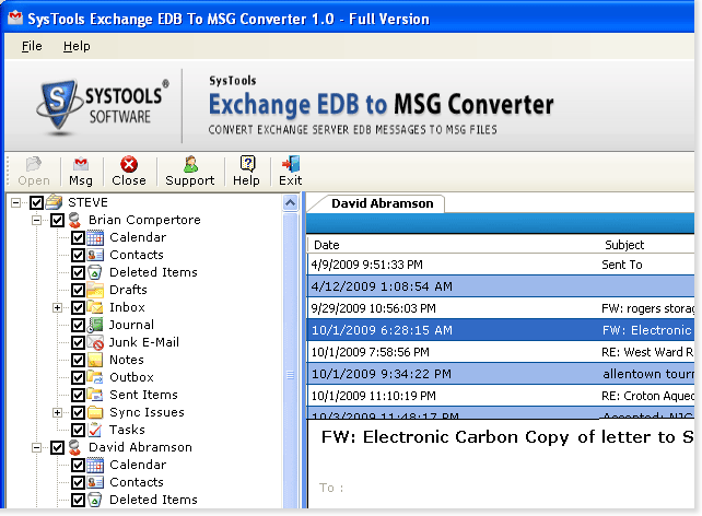 Import EDB to MSG
