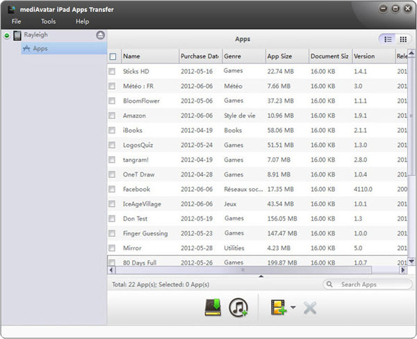 mediAvatar iPad Apps Transfer