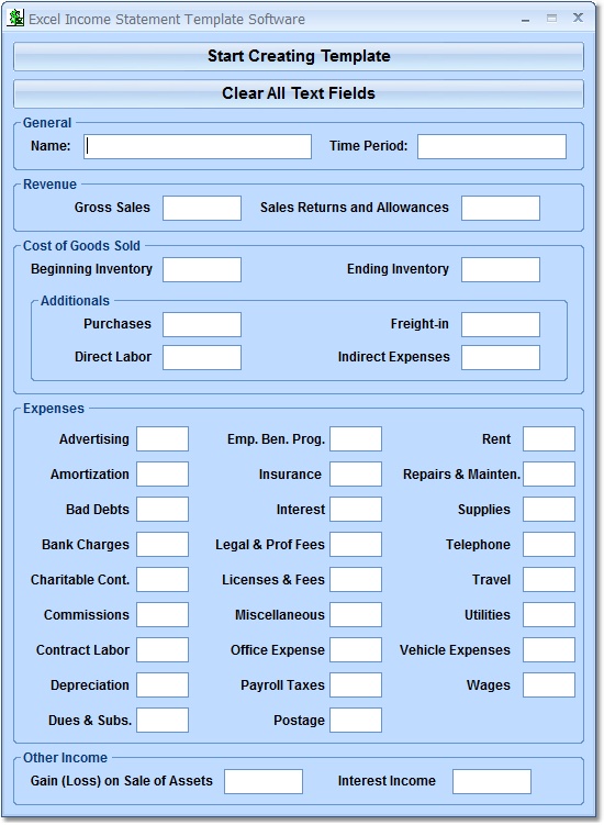 Excel Income Statement Template Software