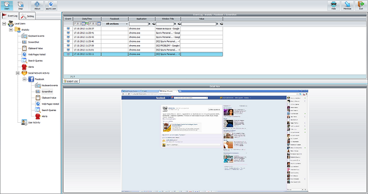 Spyrix Facebook Monitor