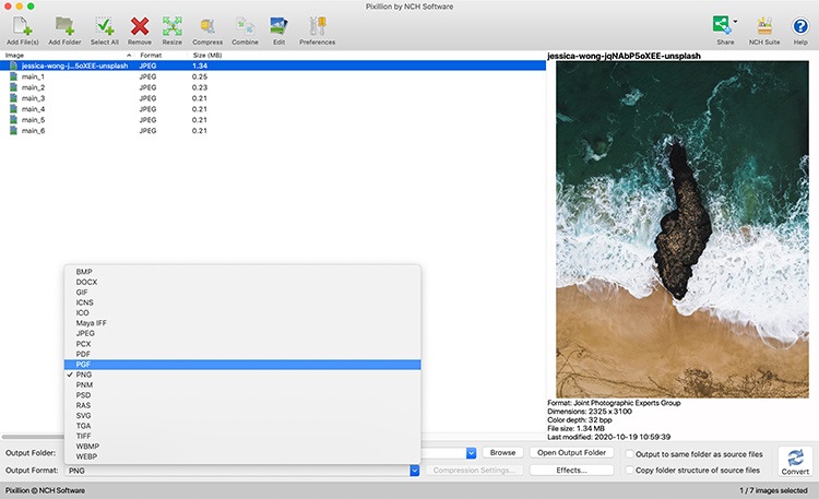 Pixillion Free Image Converter for Mac