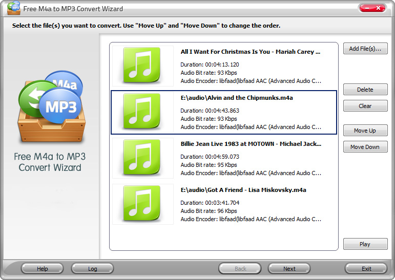 Free M4a to MP3 Convert Wizard