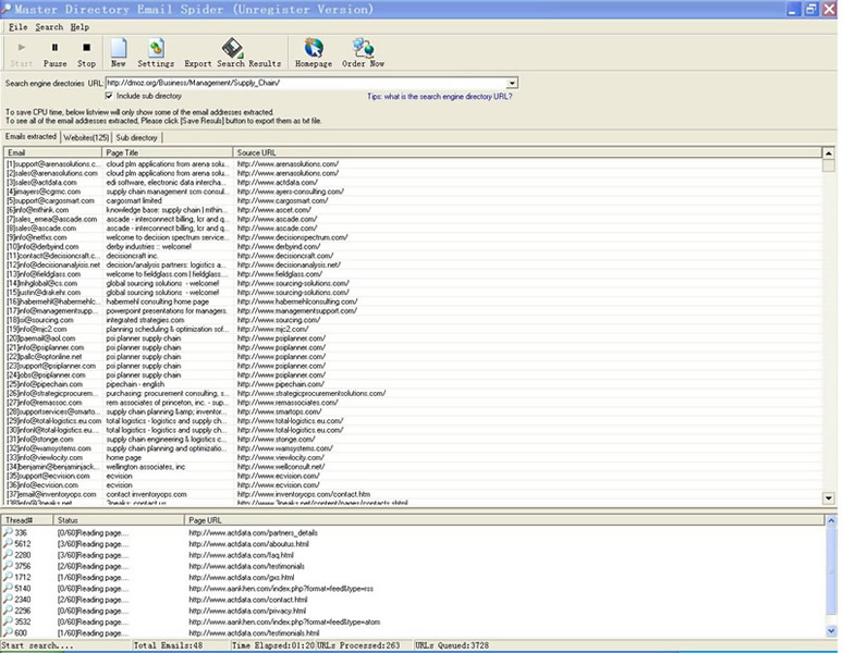 Master Directory Email Spider