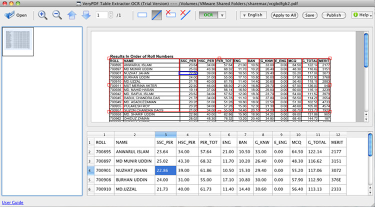 VeryPDF Table Extractor for Mac