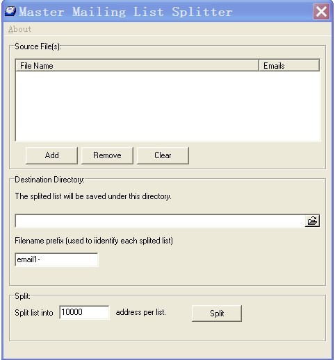 Master Mailing List Splitter