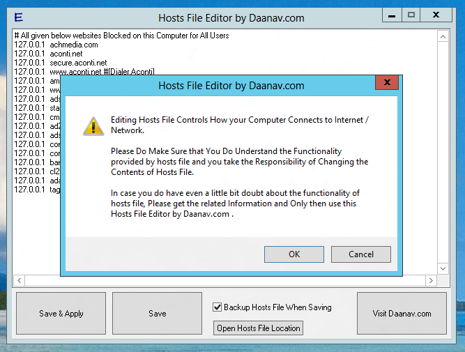 Hosts File Editor